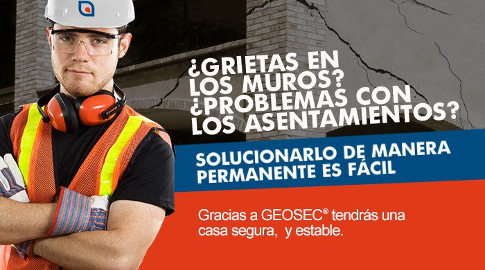 ¿GRIETAS EN LOS MUROS? ¿PROBLEMAS CON LOS ASENTAMIENTOS? SOLUCIONARLO DE MANERA PERMANENTE ES FACIL GRACIAS A GEOSECR TENDRÁS UNA CASA SEGURA, Y ESTABLE.